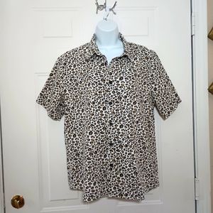 Vatpove Animal Print Short Sleeve Women's Shirt. Size L. 🆕
